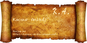 Kacsur Anikó névjegykártya